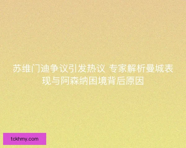 苏维门迪争议引发热议 专家解析曼城表现与阿森纳困境背后原因