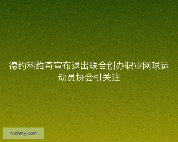 德约科维奇宣布退出联合创办职业网球运动员协会引关注